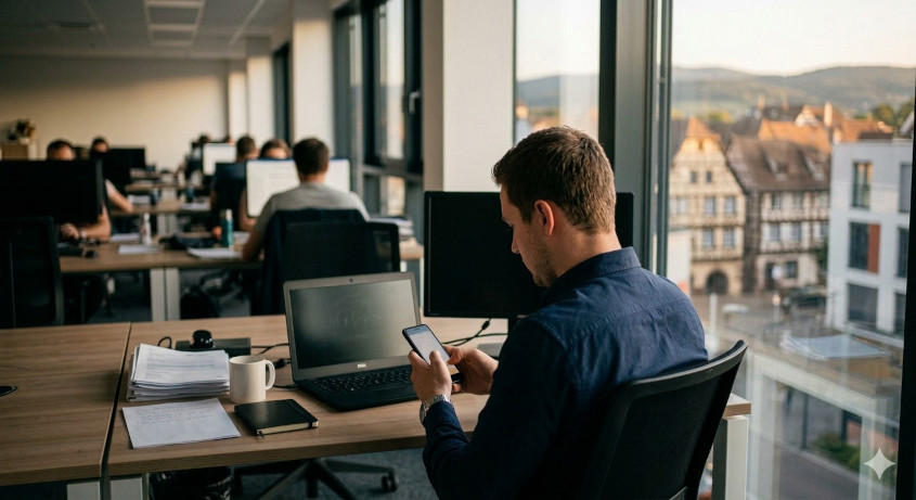 Employé en recherche d'emploi en toute discrétion alors qu'il est déjà en poste.